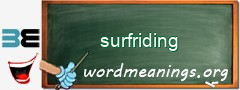 WordMeaning blackboard for surfriding